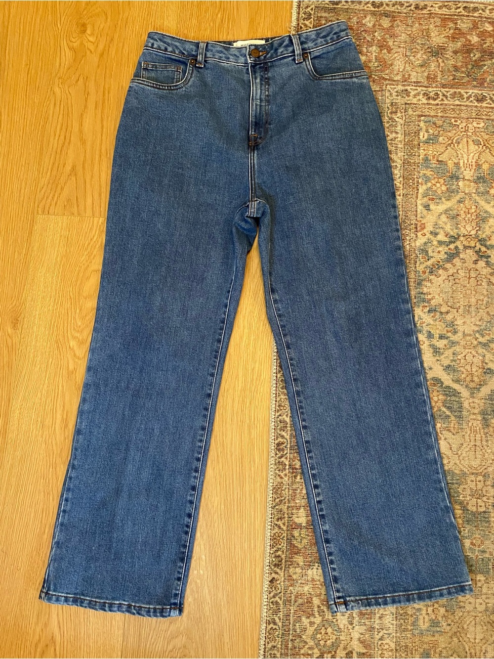 Hudson North Straight Leg Jeans Size 12 Medium Wash Stretch Denim